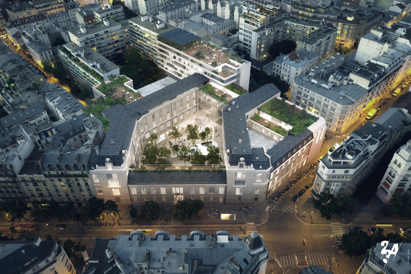 ESCP Paris Campus - Real Estate Project - Roof Top - Atelier 2/3/4/'s Sketch