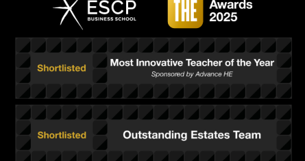 ESCP Business School shortlisted in two categories at the Times Higher Education Awards 2025